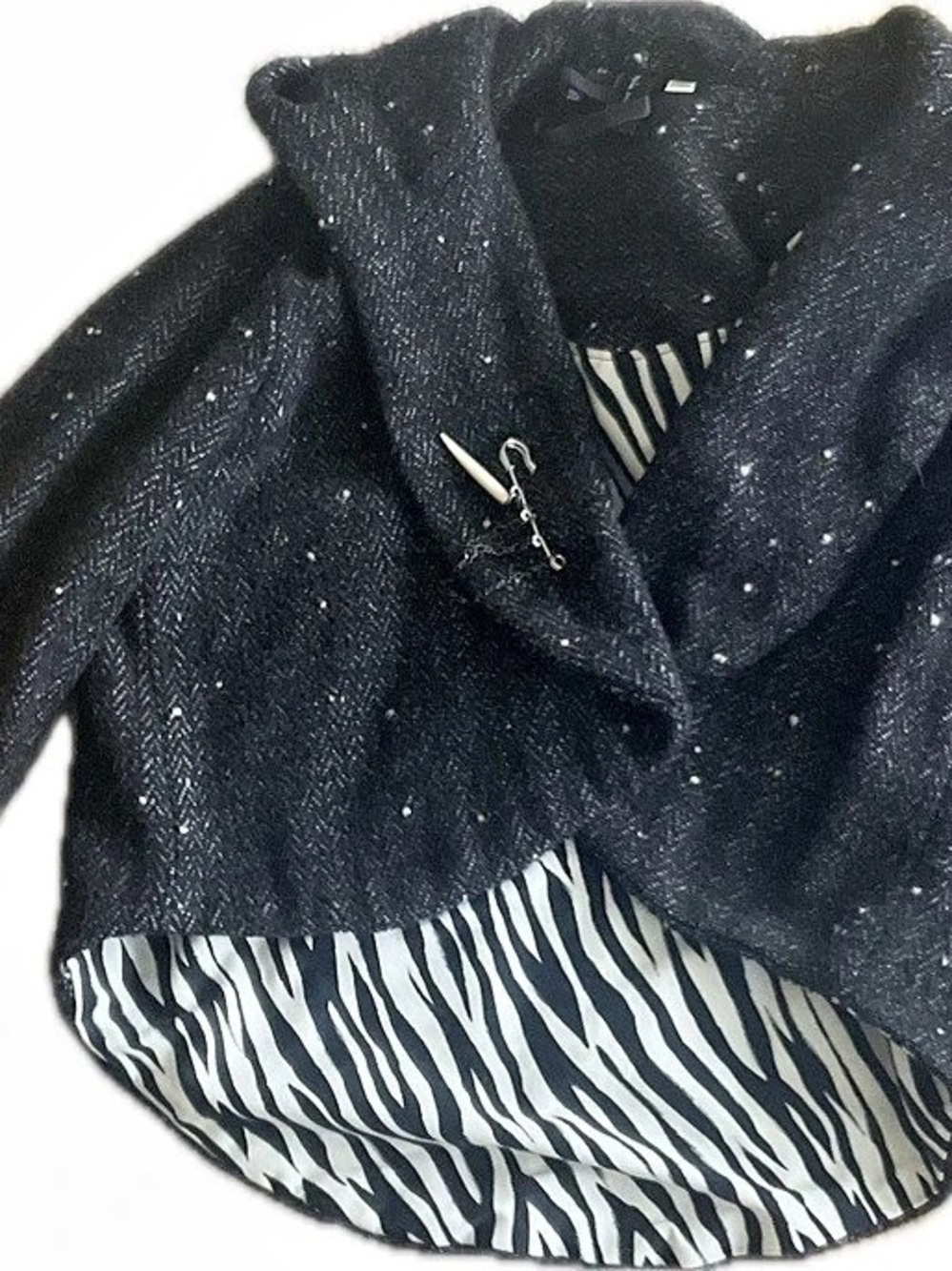 unique Black Jacket with Zebra Print Lining